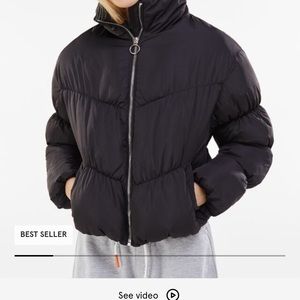 Black puffer coat